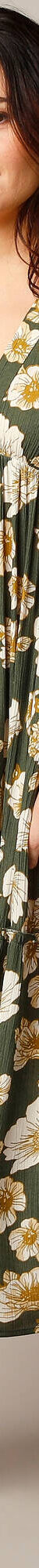 Robe longue sans manches, crépon imprimé (kaki) Robe longue sans manches, crépon imprimé (kaki)
